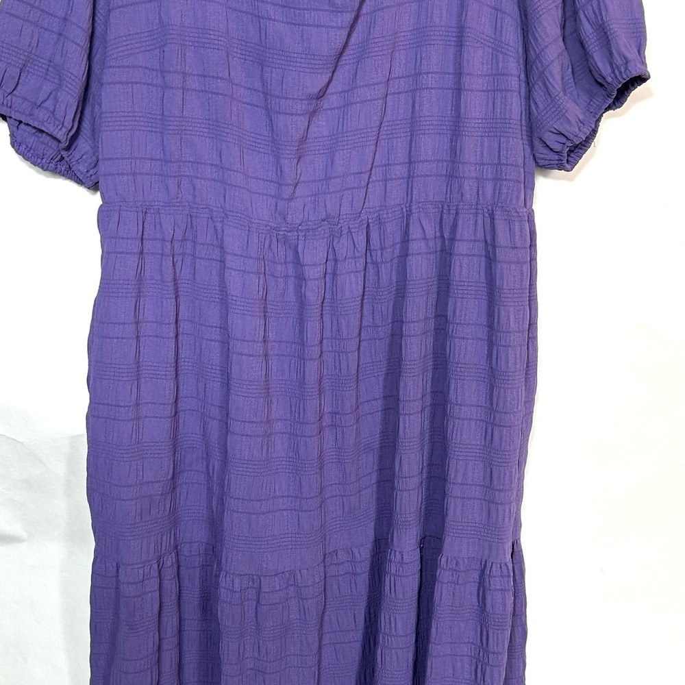 Plus size Purple Women's Textured Midi Dress